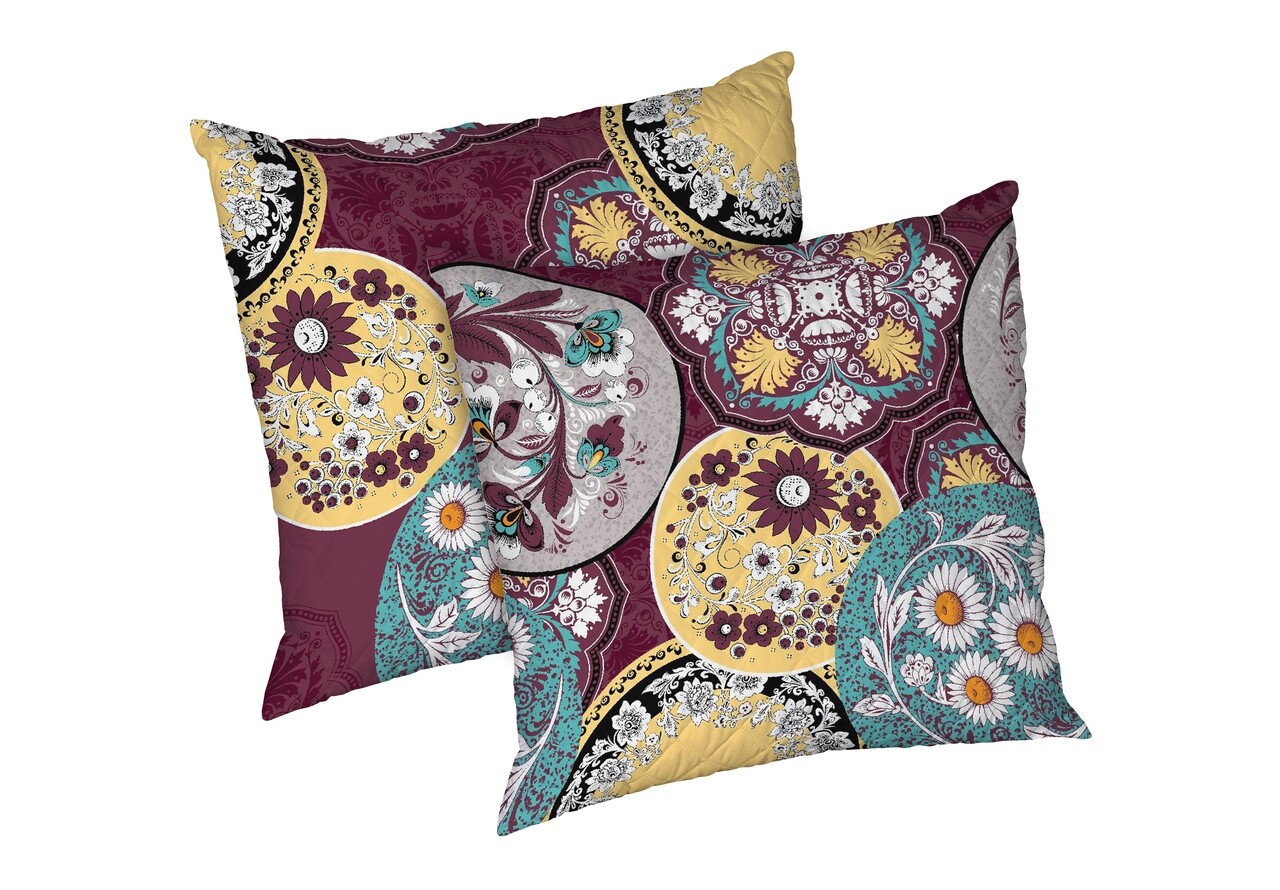 Set 2 perne Mandala, microfibra matlasata Alcam, 70x70 cm - imagine 5